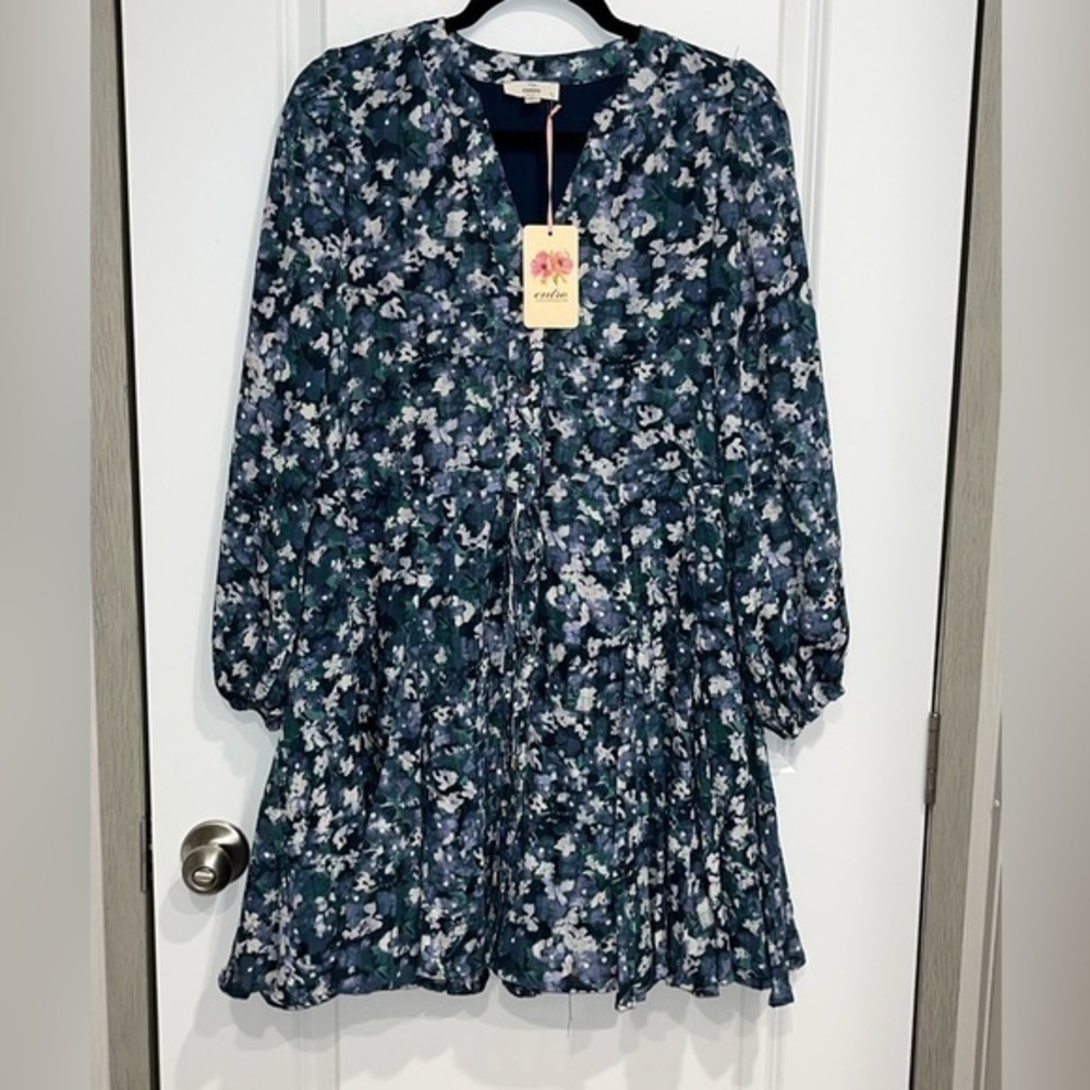Entro Women’s SZ Small Babydoll Bubble Dress Floral Flowy Balloon Sleeve - Picture 1 of 5